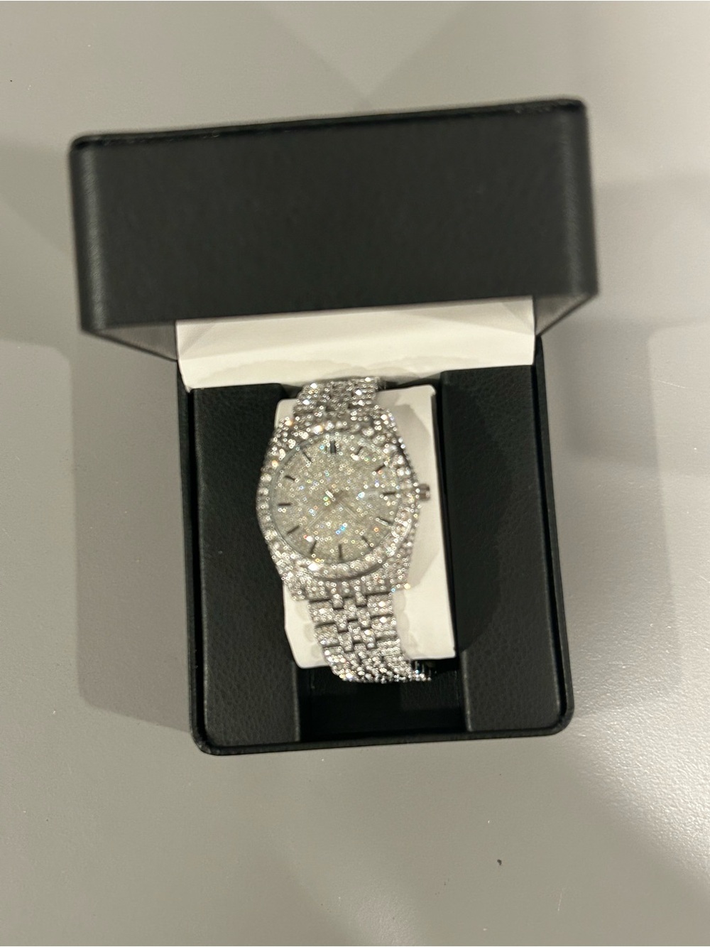 Crystal-Embellished Silver Women's Watch